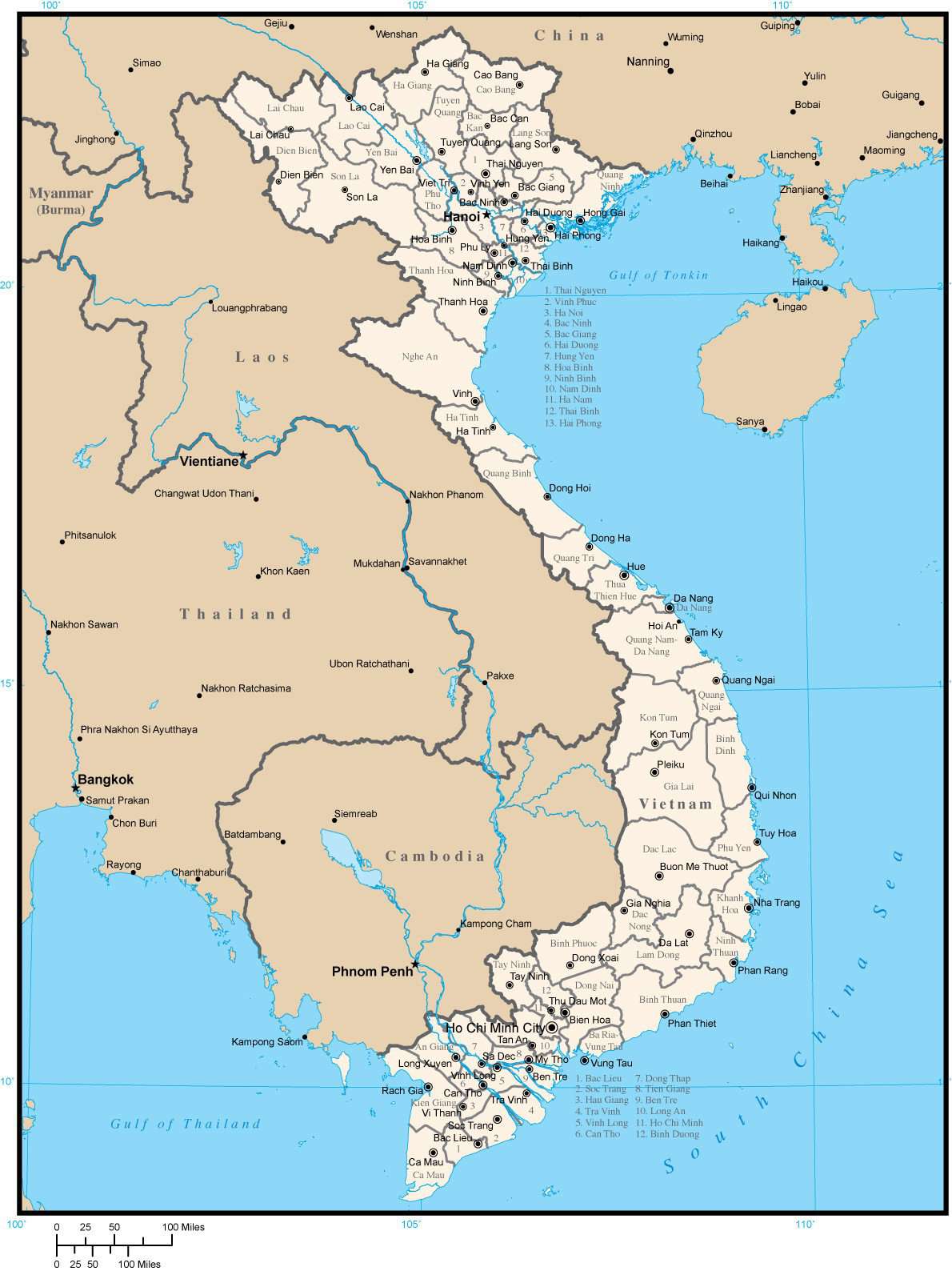 Political Map Of Vietnam