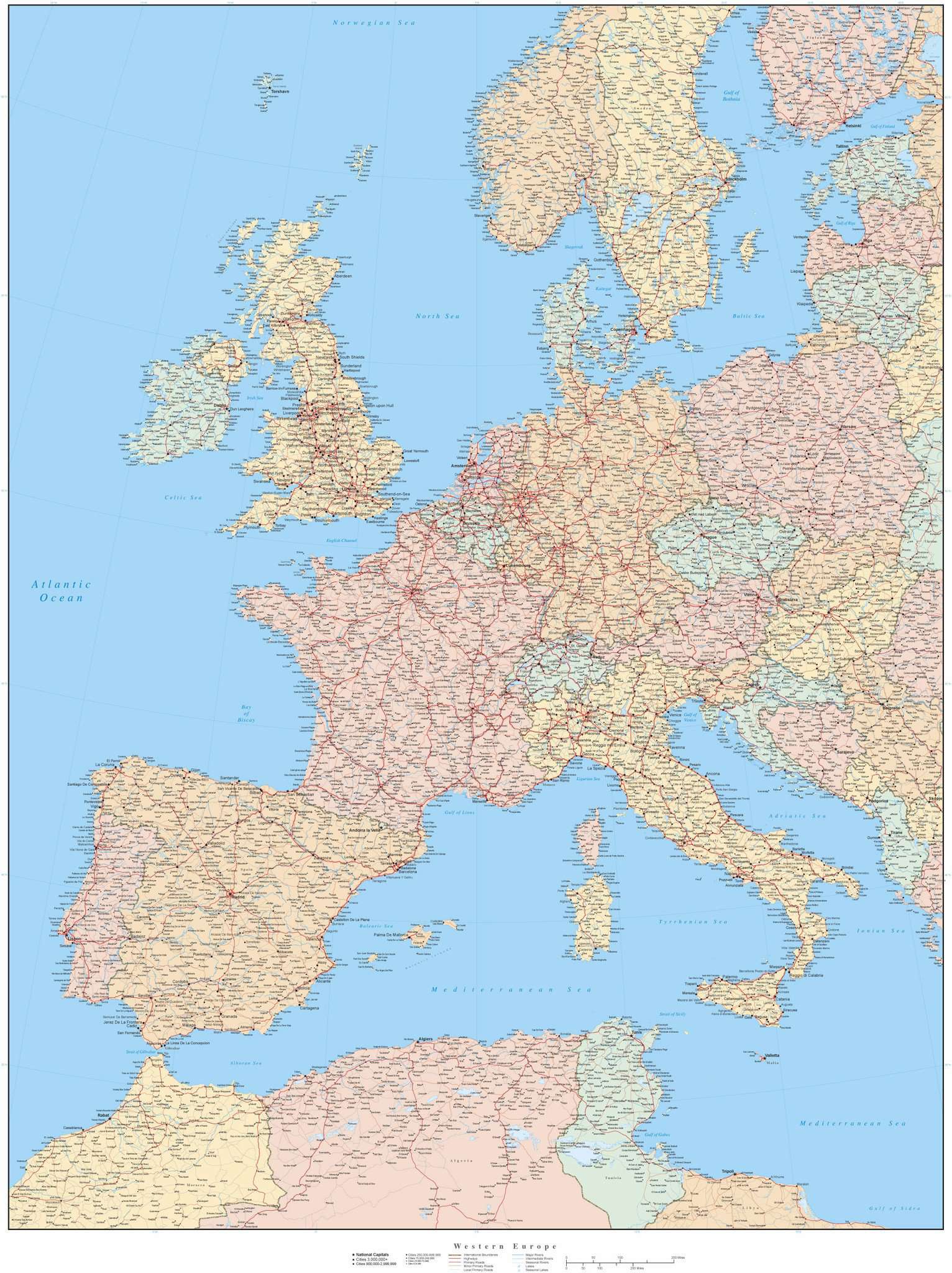 City Map Images Map Of Western Europe With Major Cities