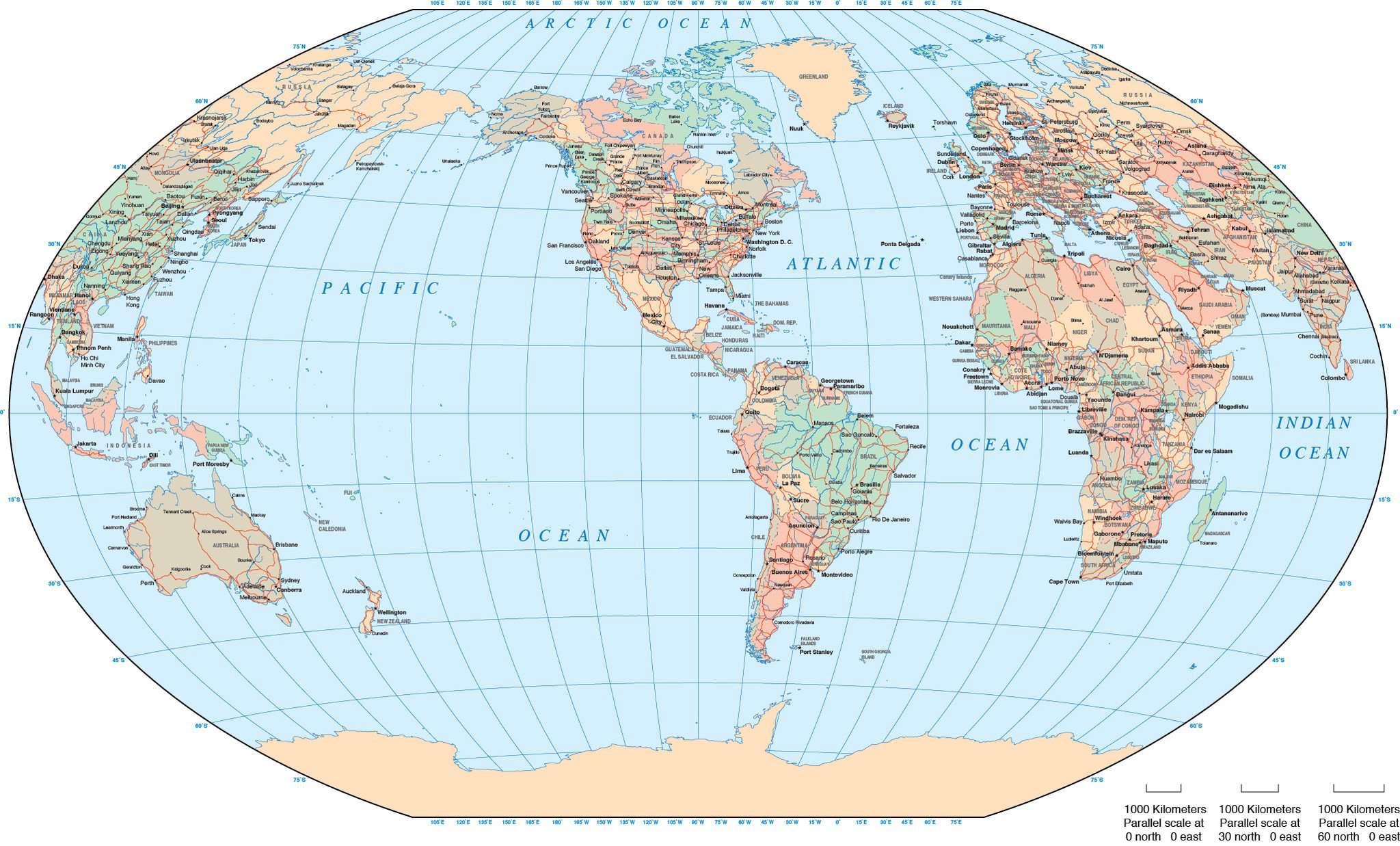 World Map - Americas Centered - Winkel Projection