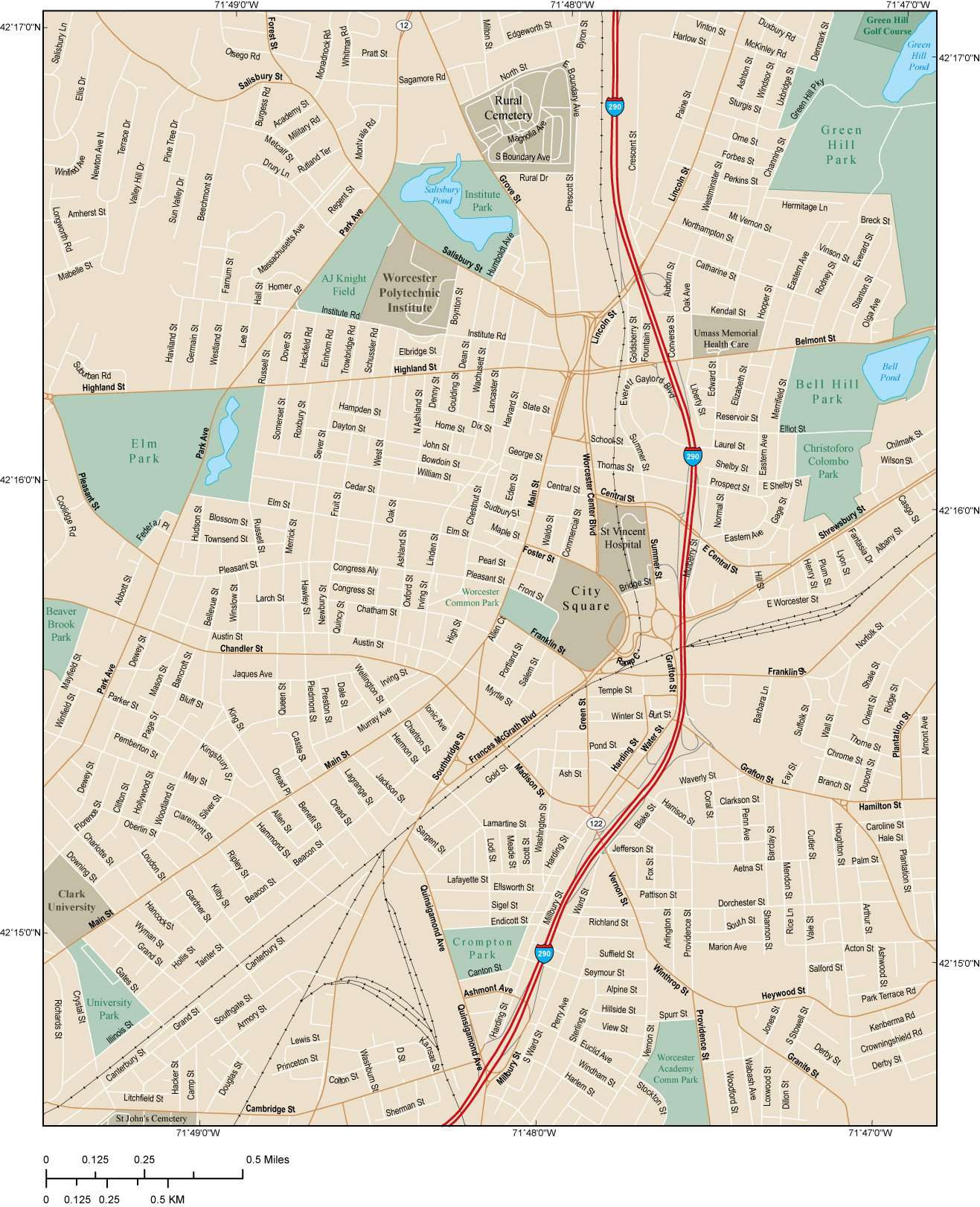 worcester-massachusetts-map