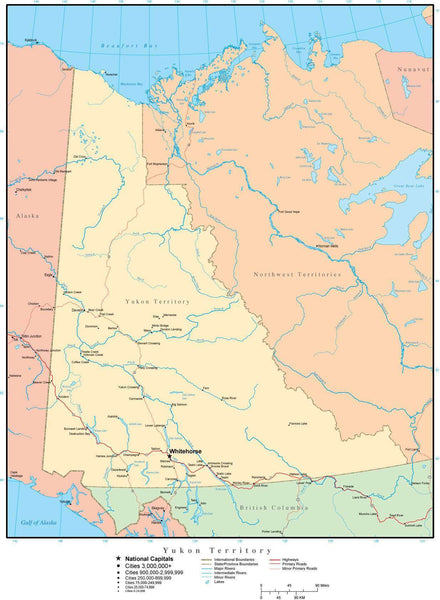 Yukon Territory map in Adobe Illustrator vector format