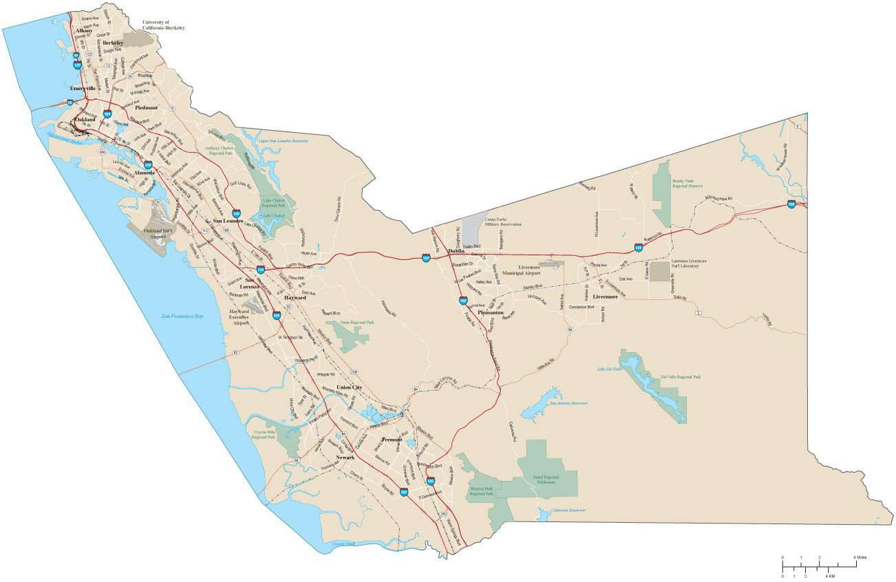 Map Of Alameda County Ca  Cities And Towns Map