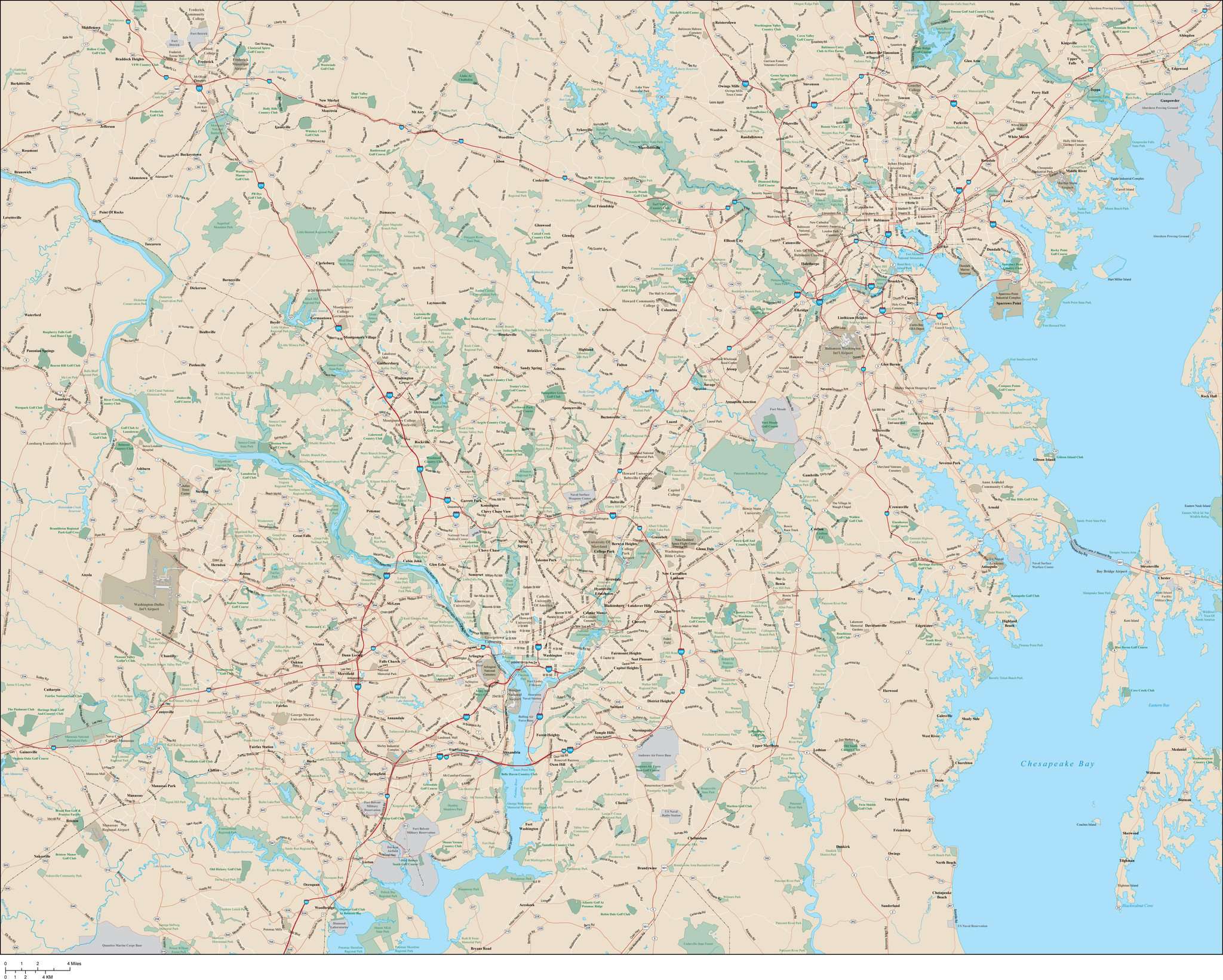 Baltimore and Washington DC Vector Map