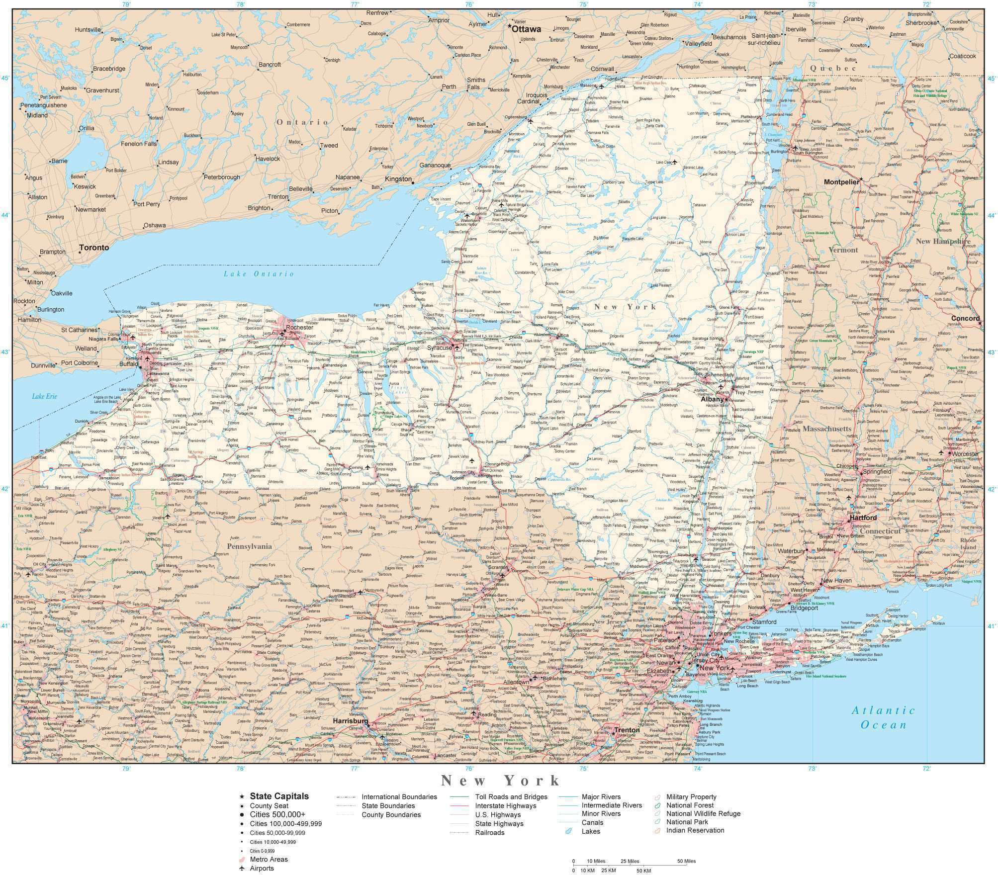 New York State City Map World Map