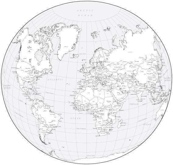 High Resolution World Map With Countries And Capitals