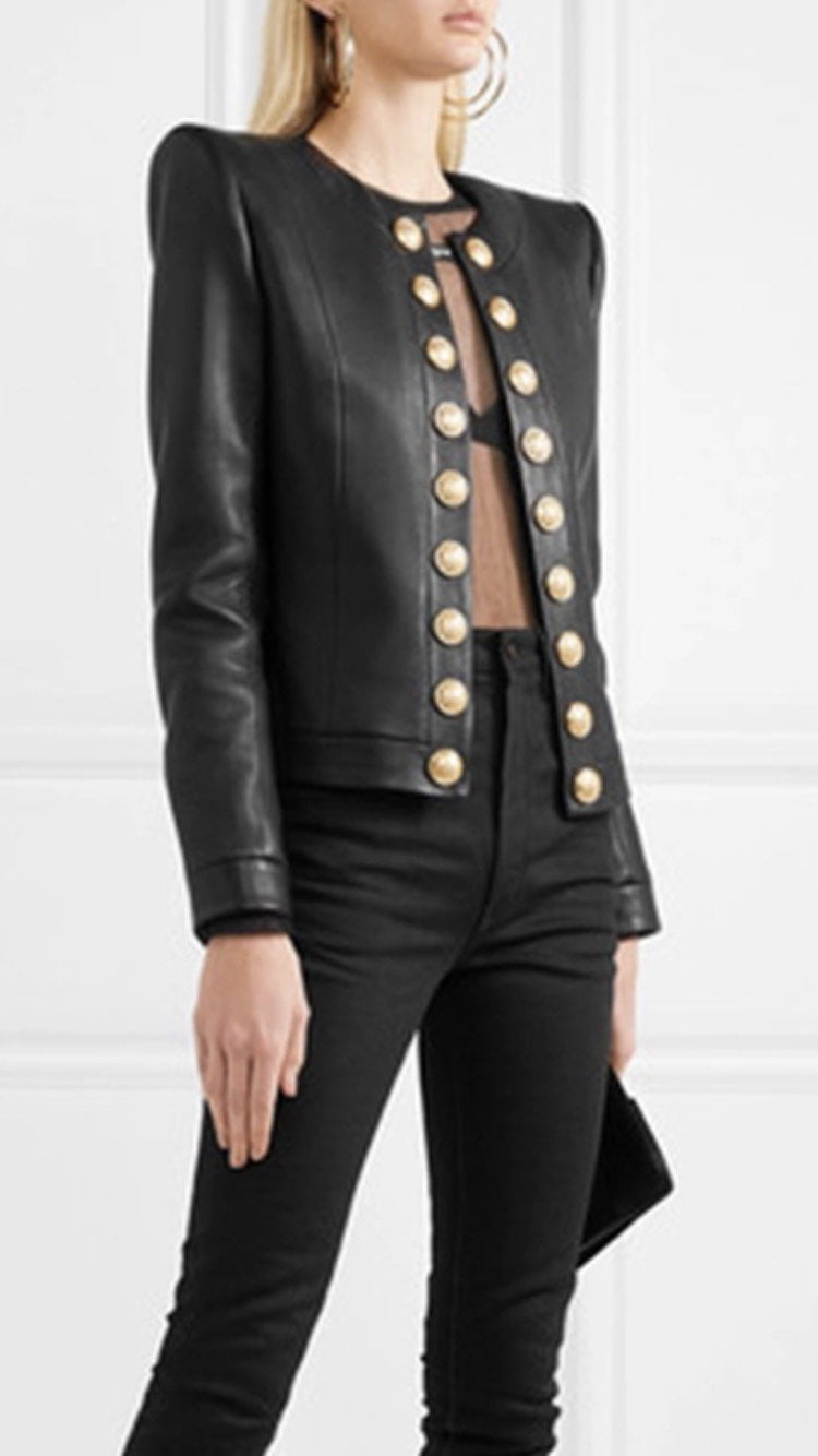 Jessica Bara Clara PU Leather Jacket