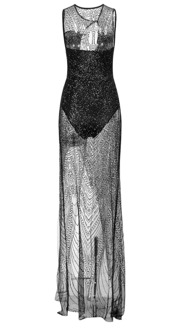 sierra glitter maxi dress