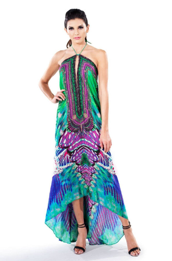Shahida Parides Purple Butterfly Print Maxi Dress – ReveBoutique