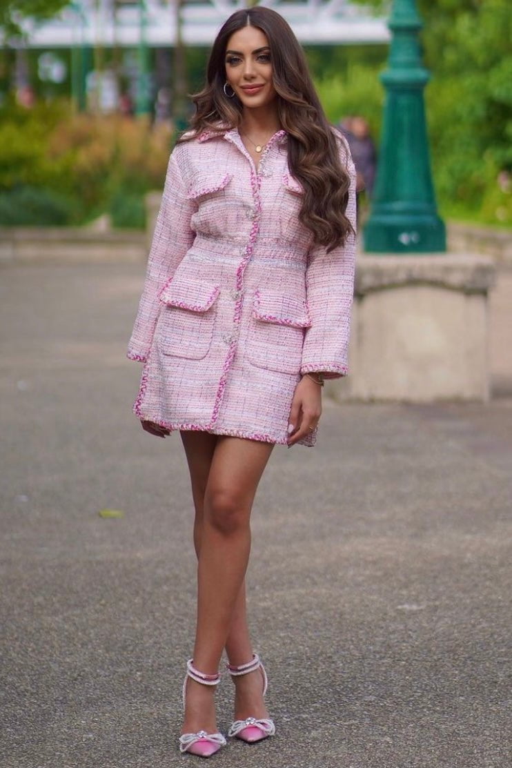 Jessica Bara Khari Short Sleeve Tweed Mini Dress – ReveBoutique