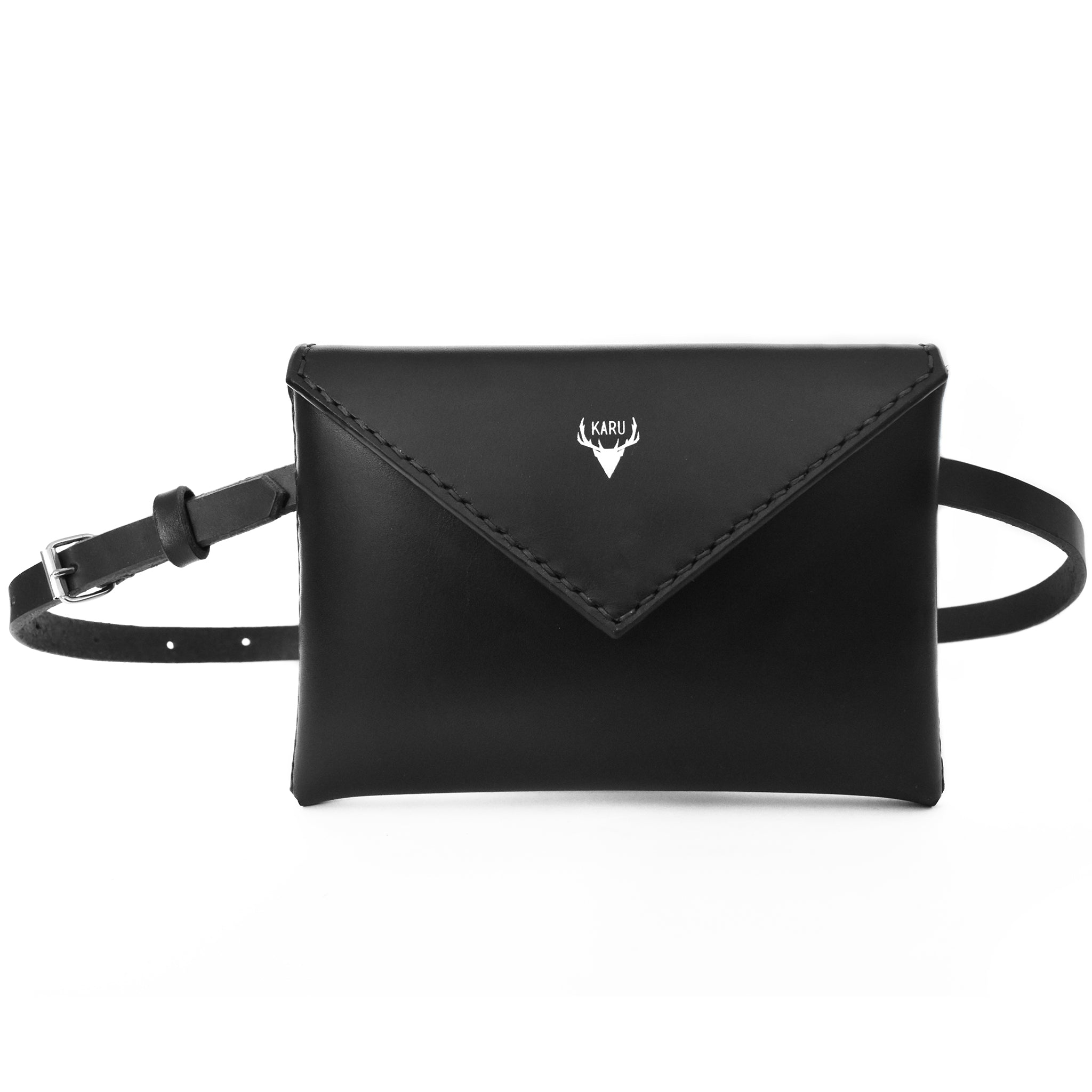 black envelope belt bag