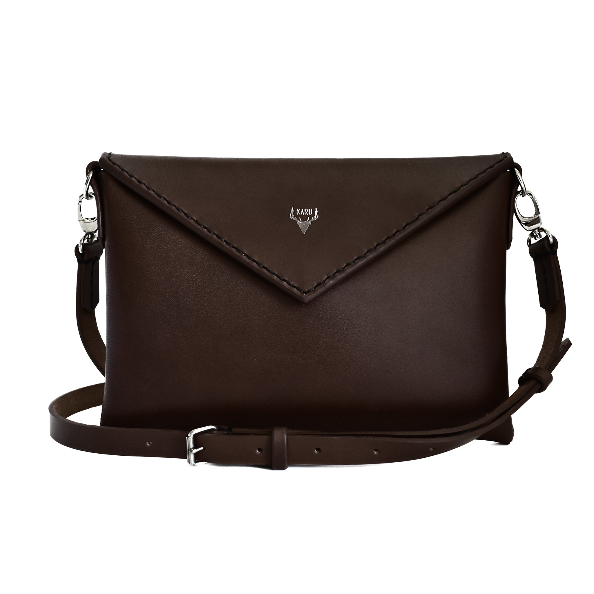 Classic Leather Envelope Shoulder & Crossbody Bag | Karu Atelier