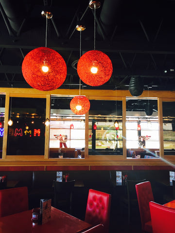 Varaluz custom light fixtures for Red Robin restaurants
