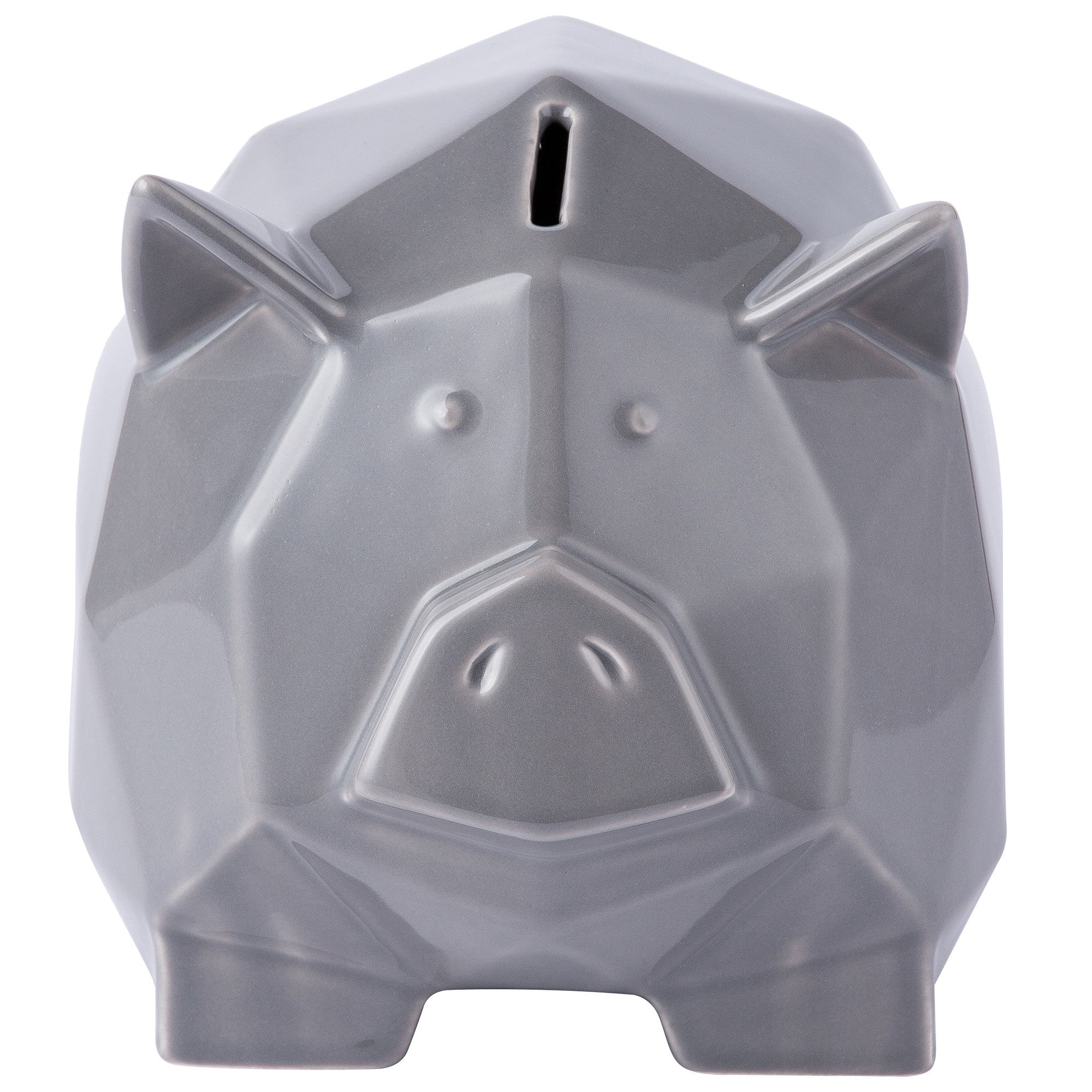 gray piggy bank