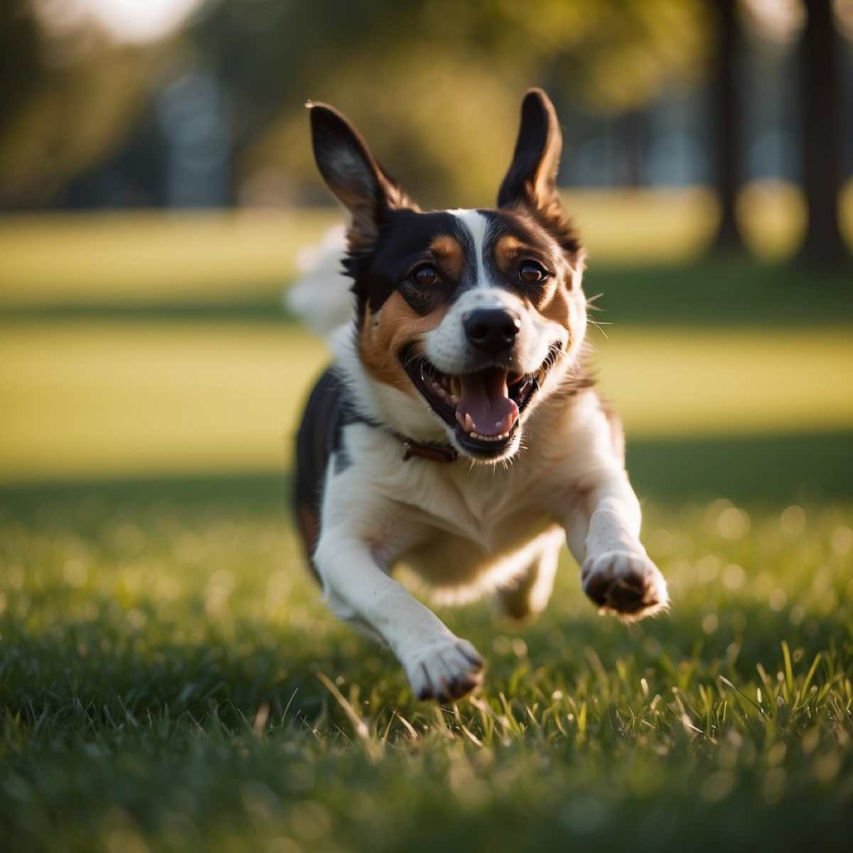 dog running in park