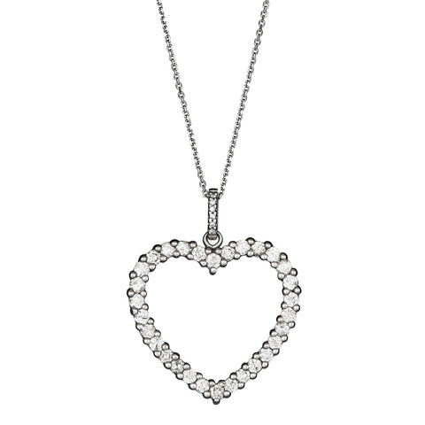 open heart diamond pendant