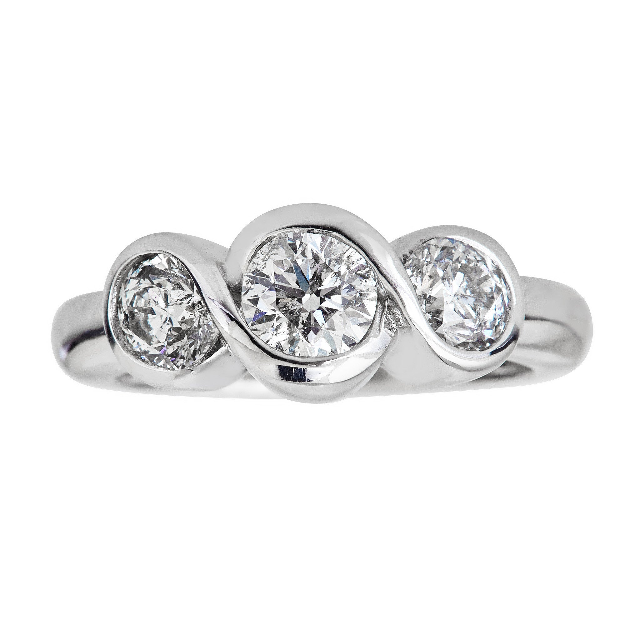 Raine Three-Stone Infinity Inspired Engagement Ring (Setting Only) Platinum