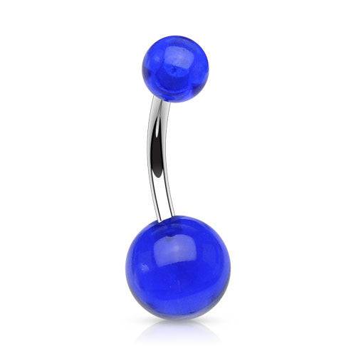 316L Surgical Steel Belly Button Navel Ring with Acrylic Balls ...
