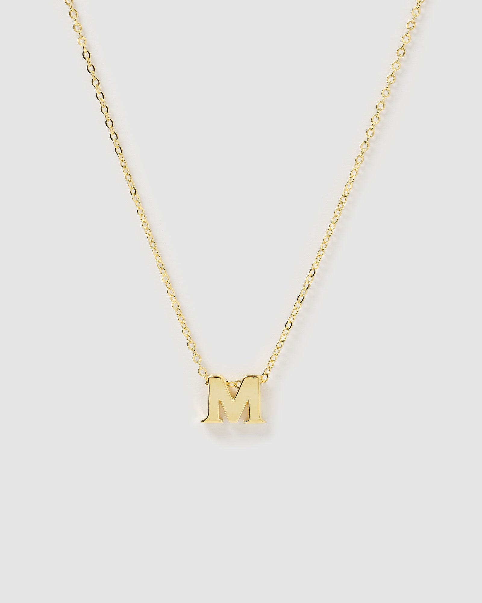 letter m necklace gold