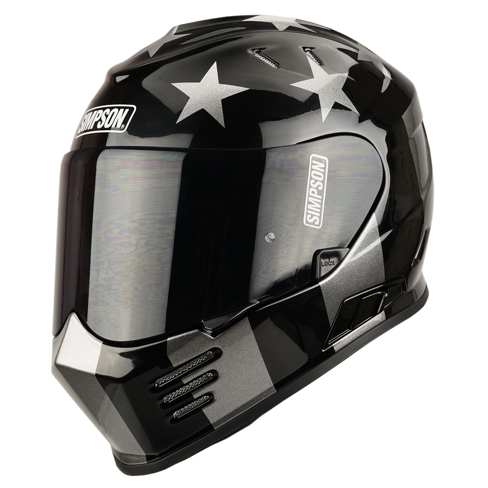 Simpson Venom Subdued Full Face Helmet - Black / Silver