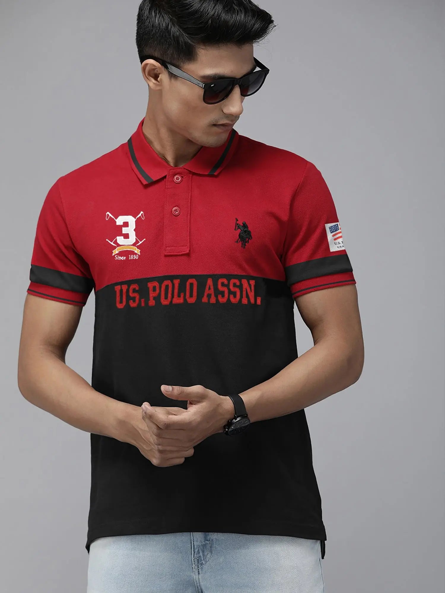 Summer Polo Shirt Men-Red & Black-BE14473 - BrandsEgo.Com