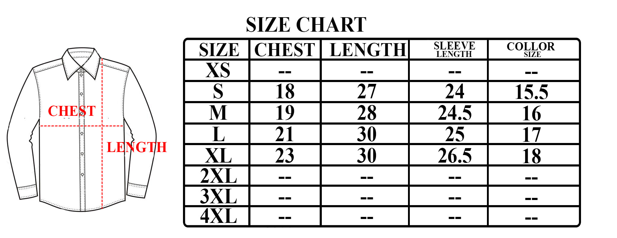zara man shirt size chart