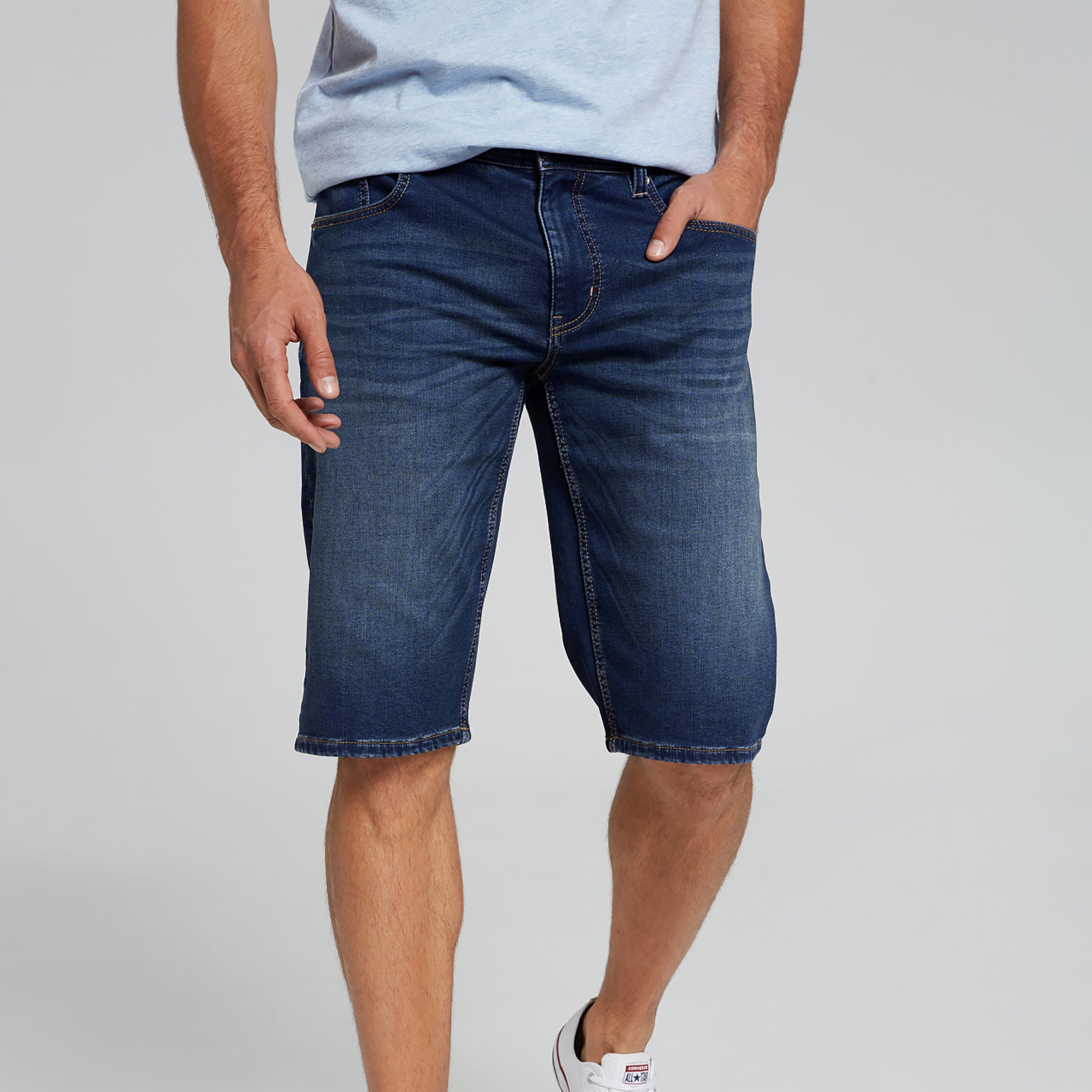 Tom Tailor Jeans Short For Men Dark Blue Faded Sk0357