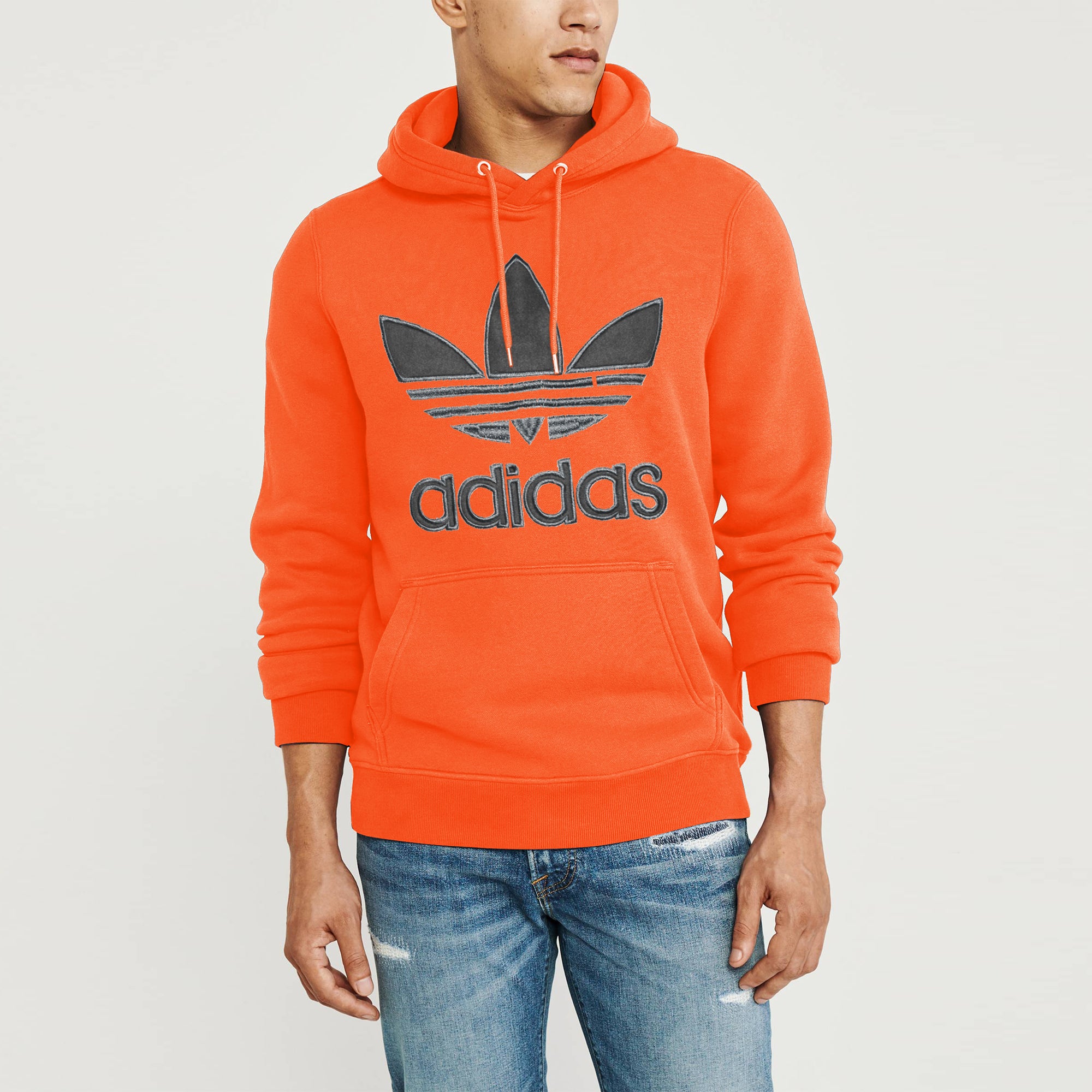 adidas grey and orange hoodie