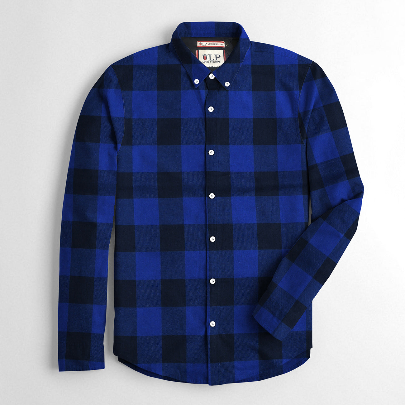 Louis Philippe Premium Slim Fit Casual Shirt For Men-Blue & Black Chek - BrandsEgo.Com