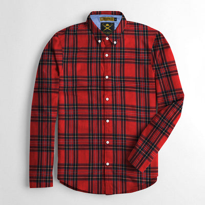 Louis Philippe Premium Slim Fit Casual Shirt For Men-Red Chek-RCS167 - BrandsEgo.Com