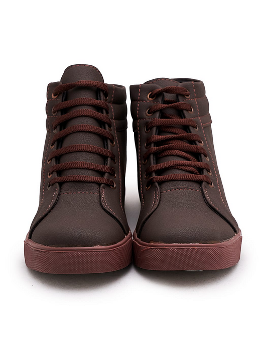 faux leather high top sneakers