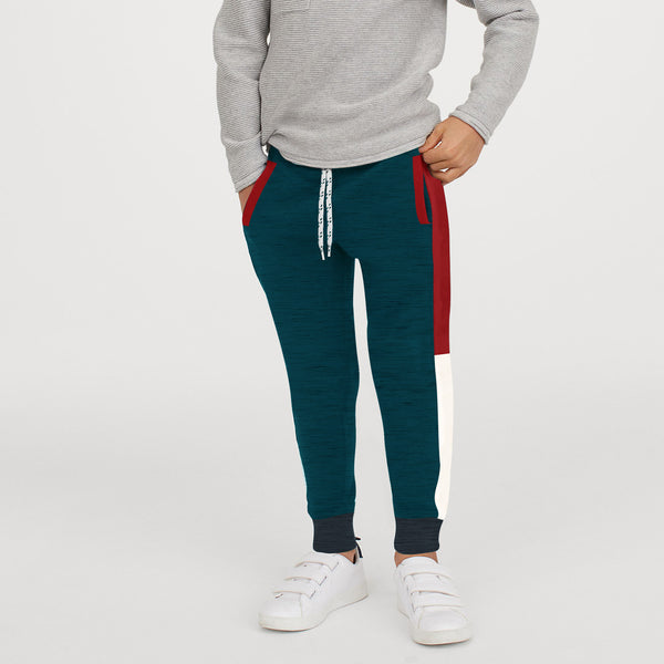 green joggers with white stripe