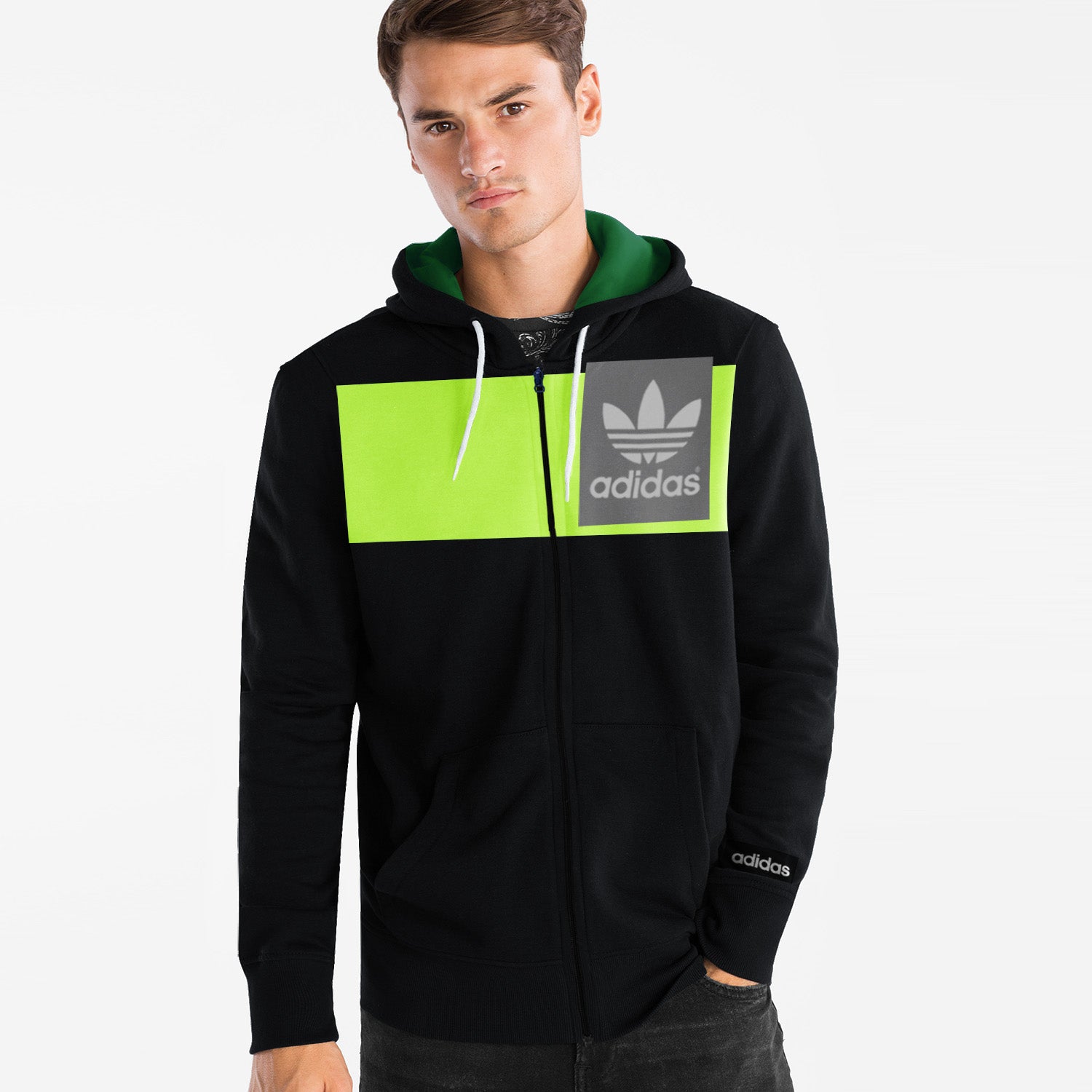 green adidas hoodie men