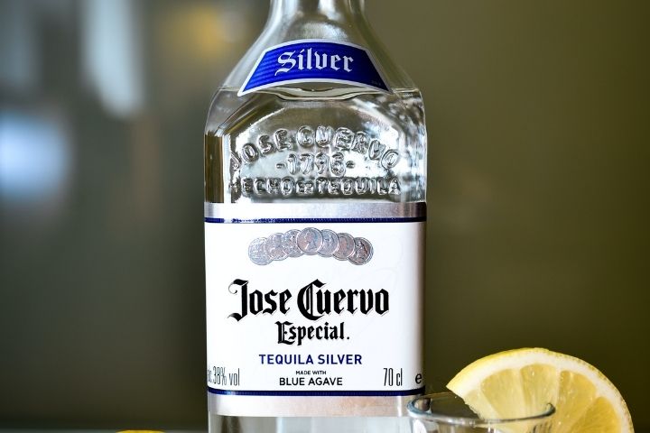 Close up photo of Jose Cuevo tequila bottle