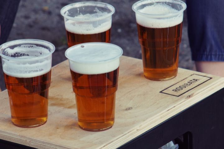 A tray of alcohol