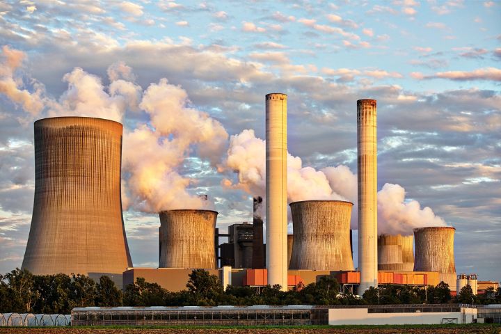 pollution from factories and chimneys