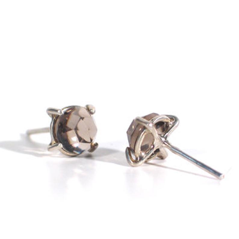 Christine Bossler Stud Earrings - Sterling Silver + Polki