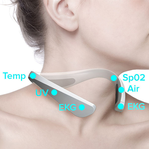 Arc Necklace wearable EKG Sp02 UV and temperature