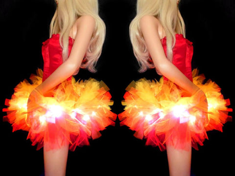 light up tutu flames girl on fire phoenix tutus