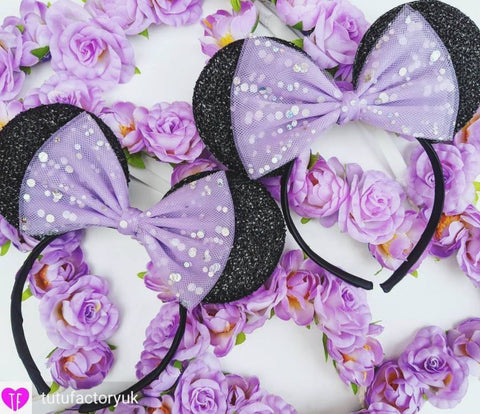 minnie mouse ears lilac bow hen nights