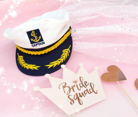 sailor hat with veil captain veil sailor hen party accessories and ideas