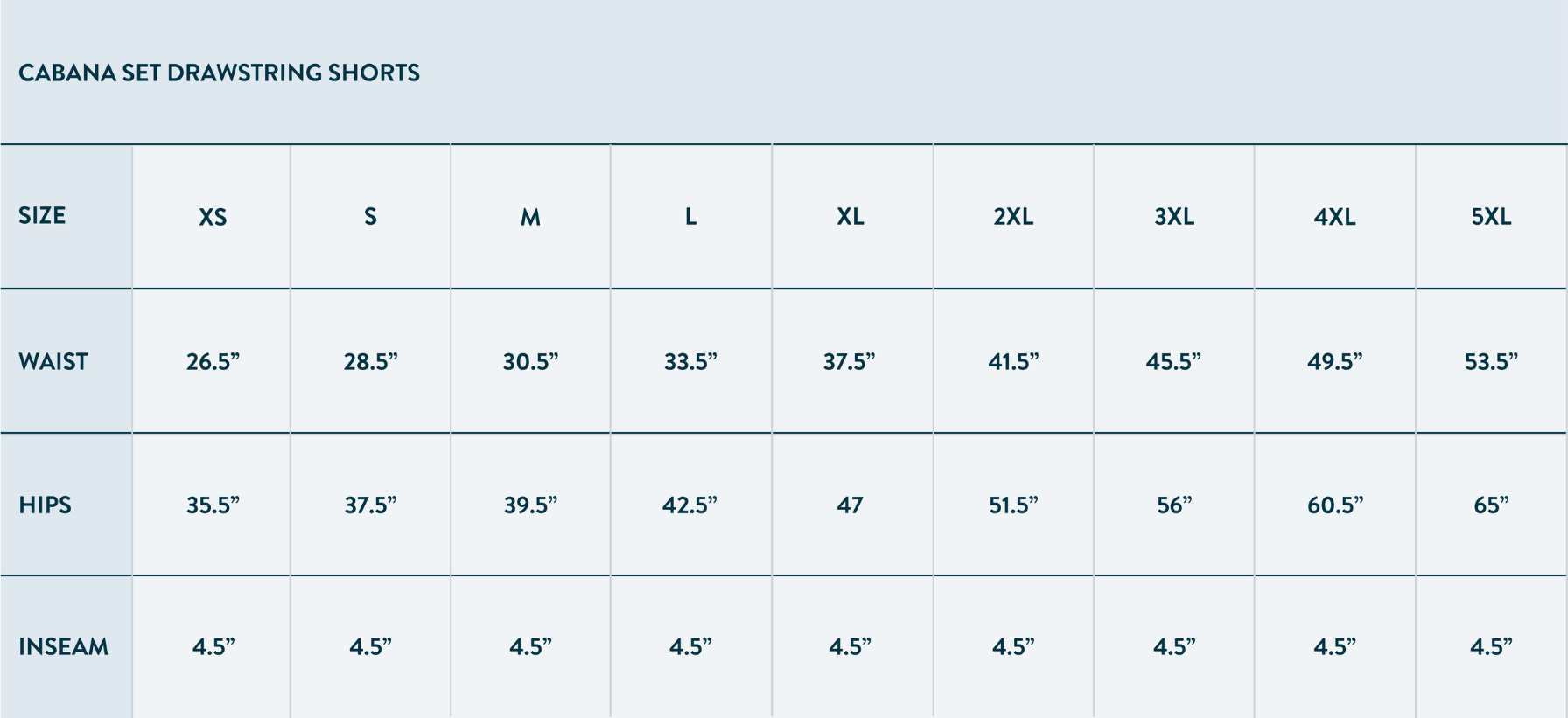 Cabana Set Size Chart – Kirrin Finch