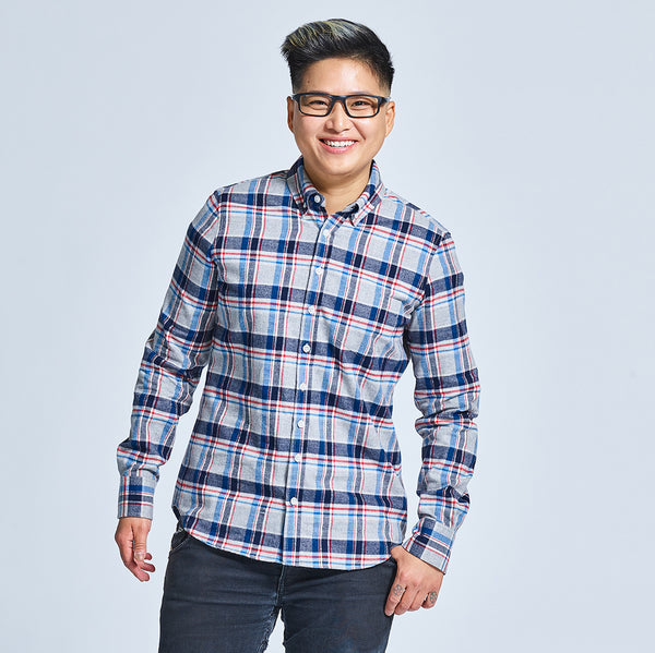Grey, Red and Navy Flannel