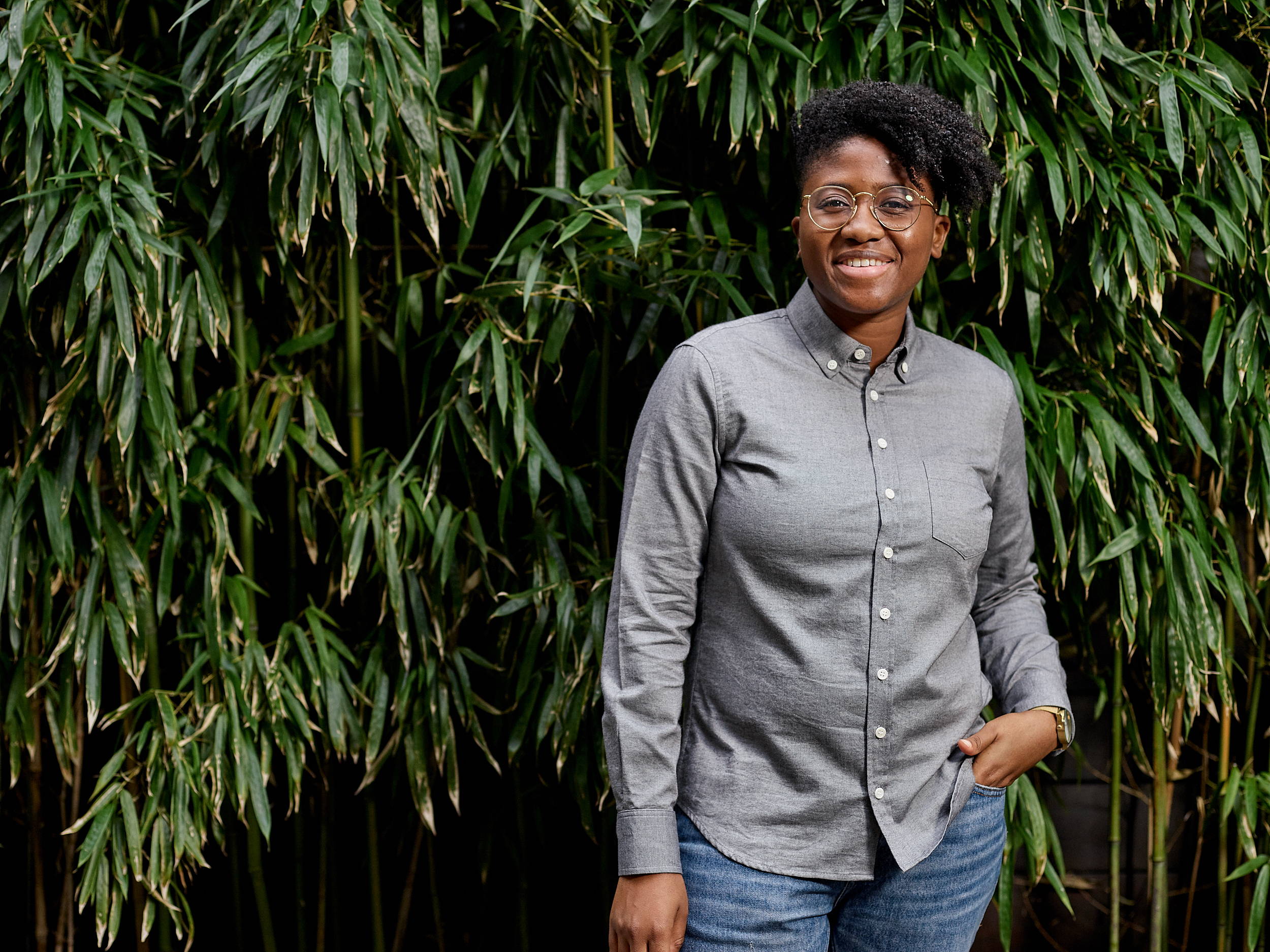 Gray Oxford Shirt For Women and Non-Binary Folks