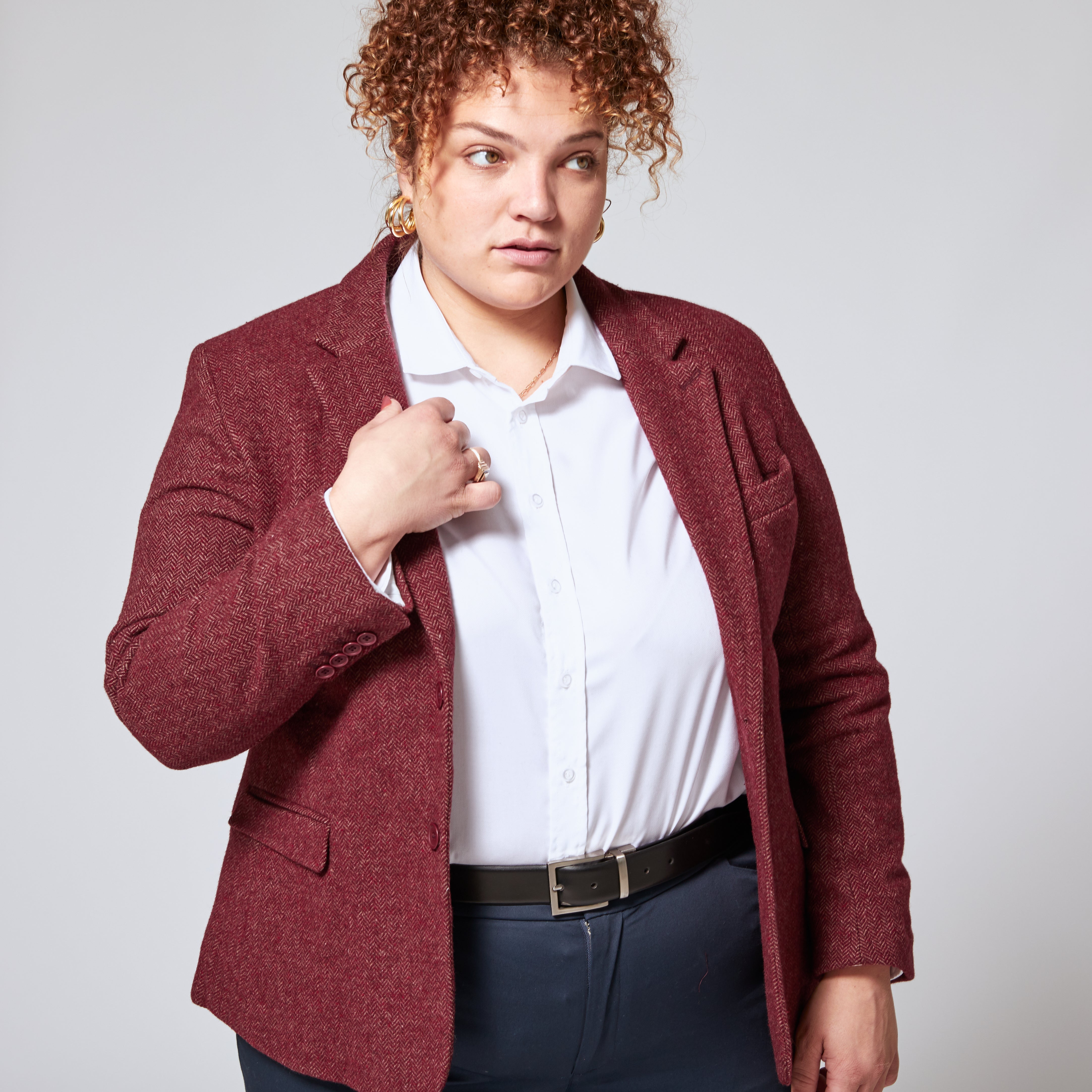 Burgundy Tweed Blazer (Final Sale) - $163.00