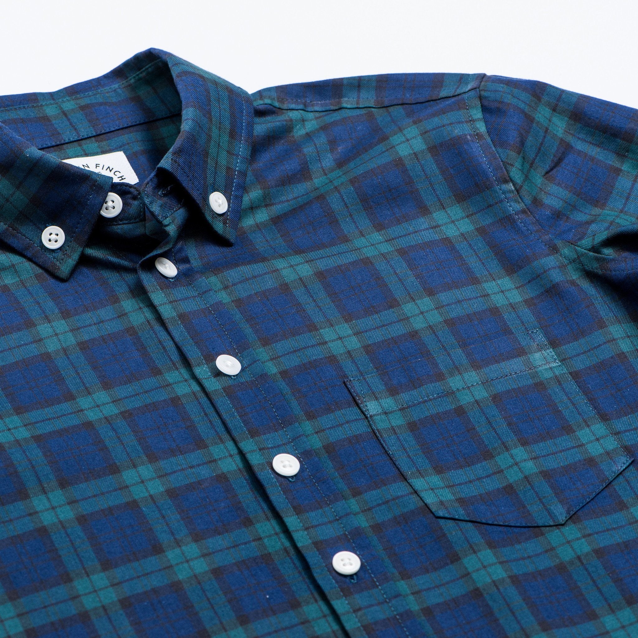 Tartan Blackwatch Flannel Button-Up Shirt | Kirrin Finch