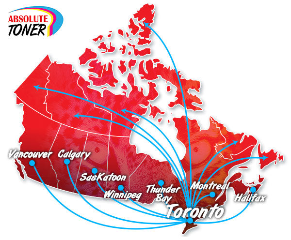 Absolute Toner - Canada Shipping Map