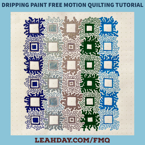 Dripping Paint Free Motion Quilting Design Drawing
