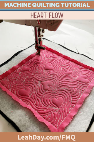 Free motion quilting Heart Flow