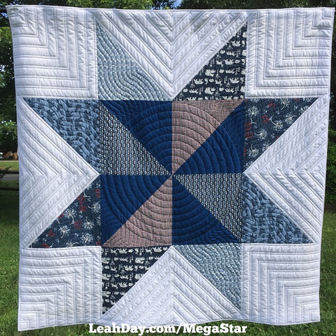 Mega Pinwheel Star Quilt Finished