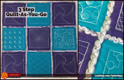 Attaching the Quilt As You Go Blocks Together - {michellepatterns.com}